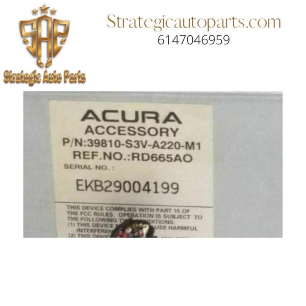 2005-2006 Acura MDX Navigation Info Display Screen 39810 S3V A220 M1