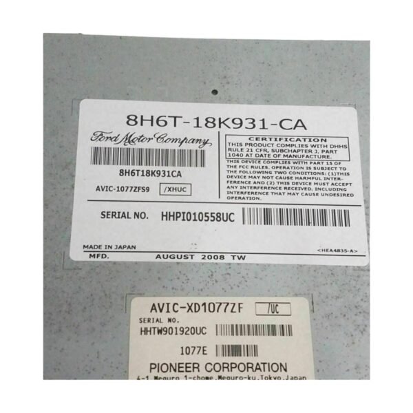 2009 Lincoln Mkz Navigation Radio Unit 8H6T-18K931-Ca - Image 2