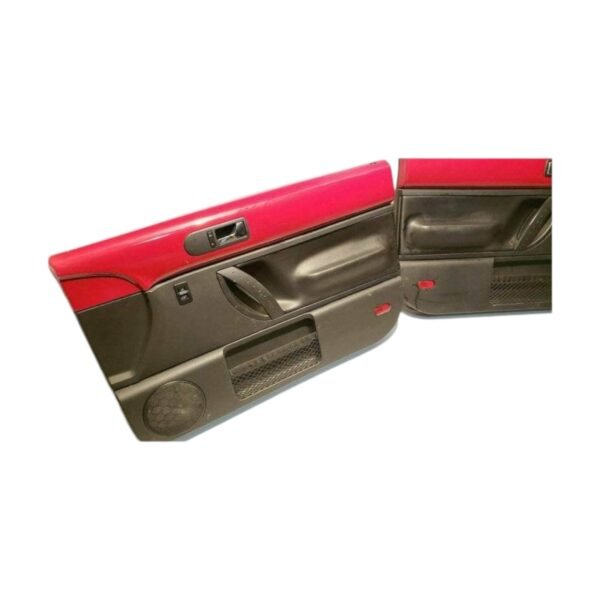 1998-2008 Volkswagen Beetle Driver Passenger Power Door Panel Set Red/Black - Image 2