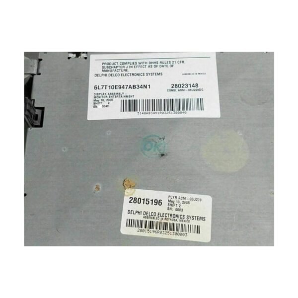 2003-2006 Lincoln Navigator Overhead Console DVD Player 6L7T10E947Ab34N1 - Image 2