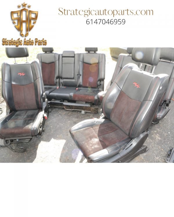 2011-2023 Dodge Durango - Suede R/T Front & Rear Seat Set Red/Black 68175311AC - Image 2