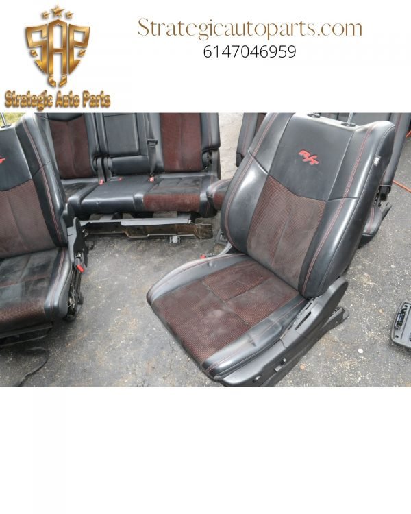 2011-2023 Dodge Durango - Suede R/T Front & Rear Seat Set Red/Black 68175311AC - Image 3