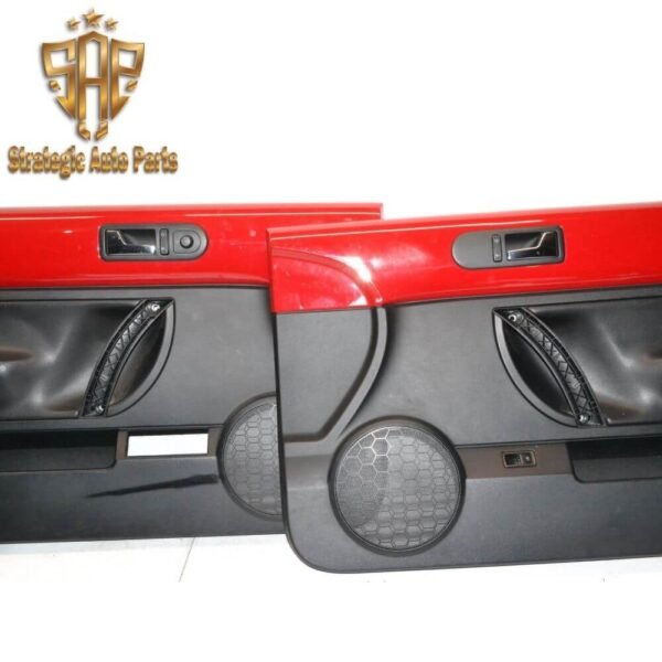1998-2008 Volkswagen New Beetle Convertible Driver & Passenger Door Panel Set Red/Black Leather 1C0-868-107-B-MBX