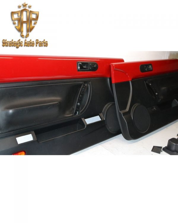 1998-2008 Volkswagen New Beetle Convertible Driver & Passenger Door Panel Set Red/Black Leather 1C0-868-107-B-MBX - Image 2