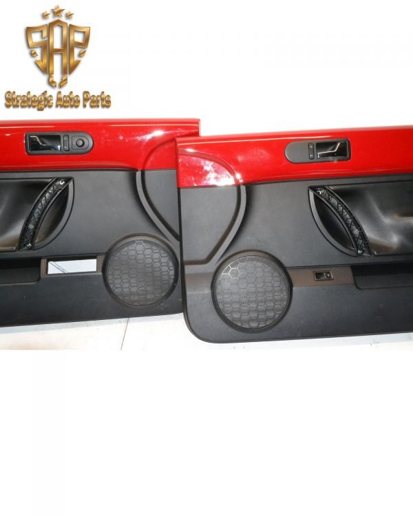 1998-2008 Volkswagen New Beetle Convertible Driver & Passenger Door Panel Set Red/Black Leather 1C0-868-107-B-MBX - Image 7