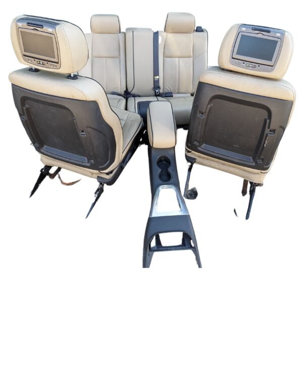 2004-2012 Hummer H3 Front & Rear Seats TV/ Headrests Leather Tan 89041536 - Image 5