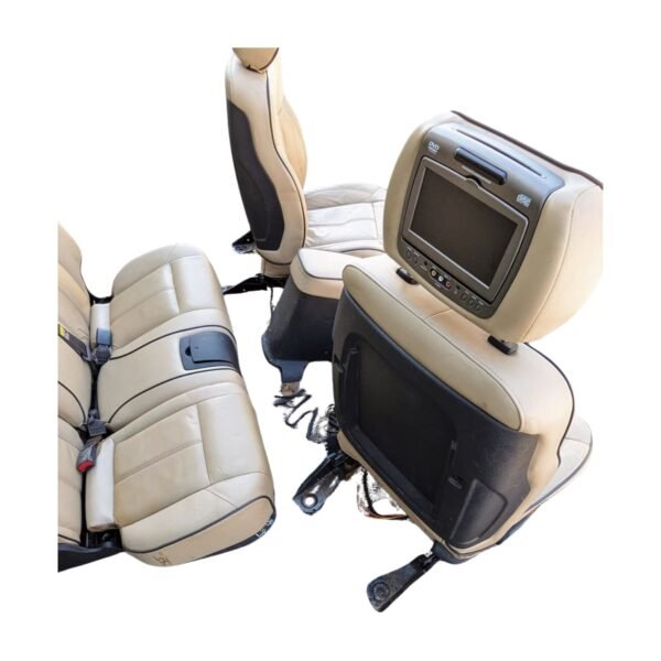 2004-2012 Hummer H3 Front & Rear Seats TV/ Headrests Leather Tan 89041536 - Image 3